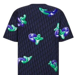 Dior Kenny Scharf Purple Oblique Faces T-Shirt